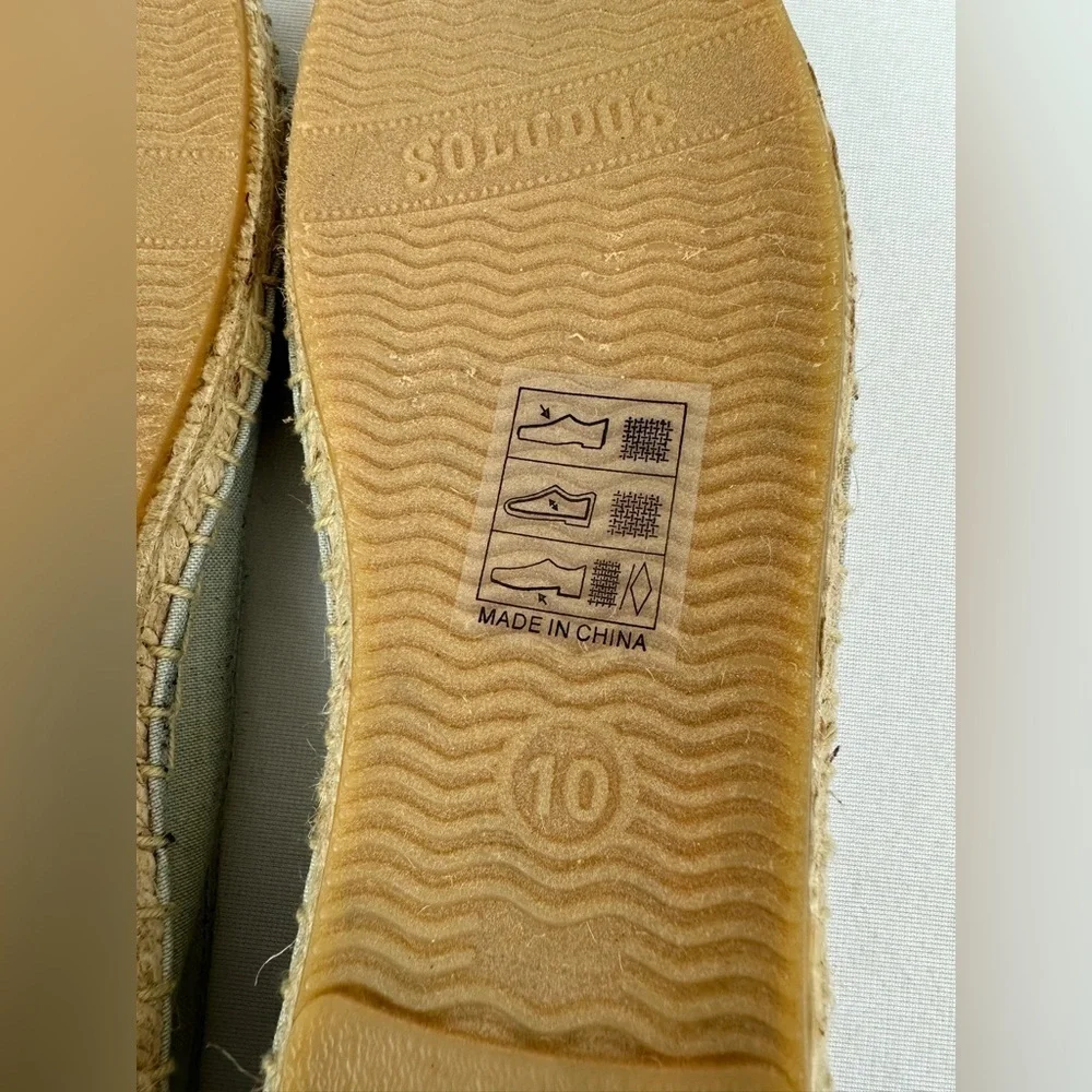 Soludos Flamingos Espadrille Flat Shoes Size 10